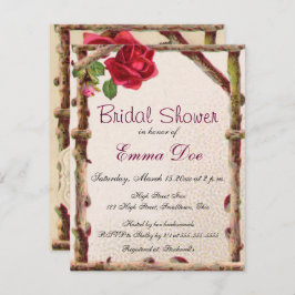 Invitación Antigüedad victoriana antigua rosa rústica