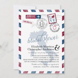 Invitación Antiguo Airmail Italia   Bridal Shower