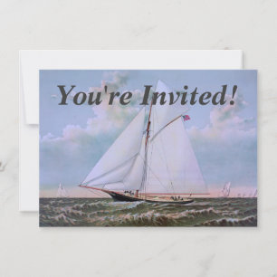Invitación Antiguo barco de vela esquisto barco de vela Océan