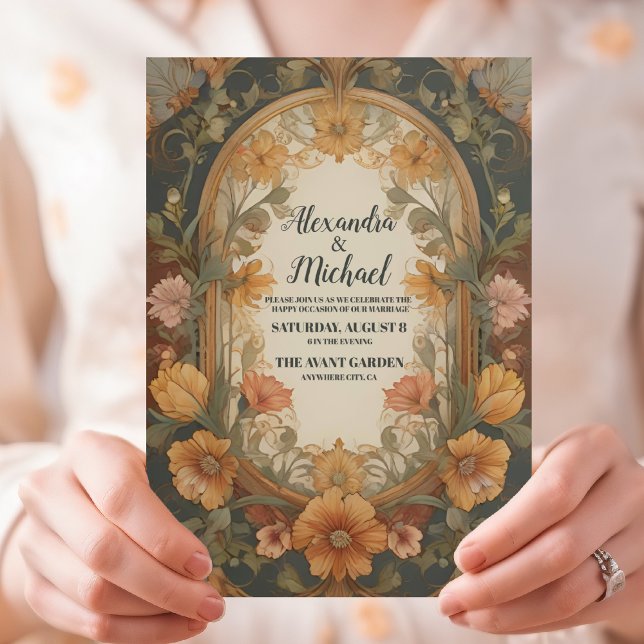 Invitación Antiguo Boda de Art Nouveau floral (Subido por el creador)