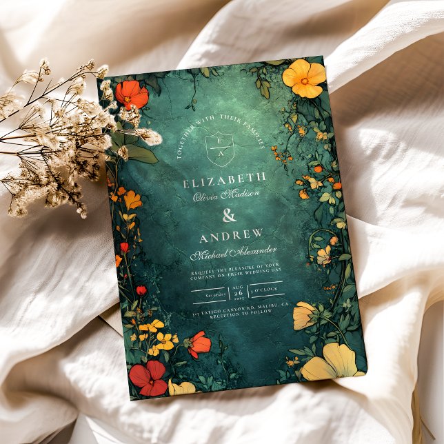 Invitación Antiguo Boda de Art Nouveau floral (Subido por el creador)