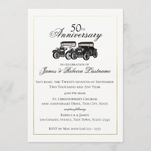 Invitación Antiguo Boda de coches