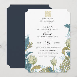 Invitación Antiguo Boda floral inglés