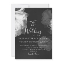 Antiguo Boda floral romántico vintage de B&W