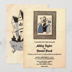 Invitación Antiguo Boda Rústico Moderno De Estilo Antiguo