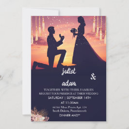 Invitación Antiguo boho rústico moderno y elegante Boda Twili