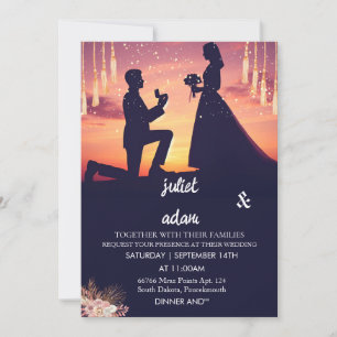 Invitación Antiguo boho rústico moderno y elegante Boda Twili