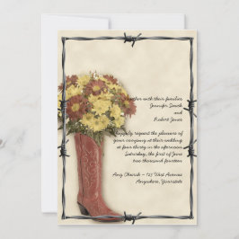 Invitación Antiguo Bouquet West Faded 3 Wedting