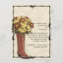 Invitación Antiguo Bouquet West Faded 3 Wedting