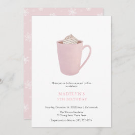 Invitación Antiguo chocolate caliente rosado Cookies Fiesta d