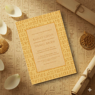Invitación Antiguo Egipto Hieroglíficos motivos egipcios Boda