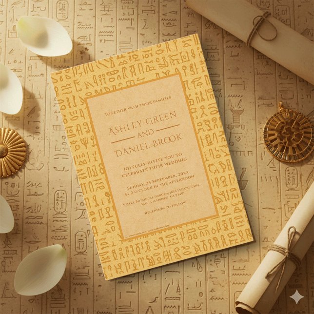 Invitación Antiguo Egipto Hieroglíficos motivos egipcios Boda (Subido por el creador)