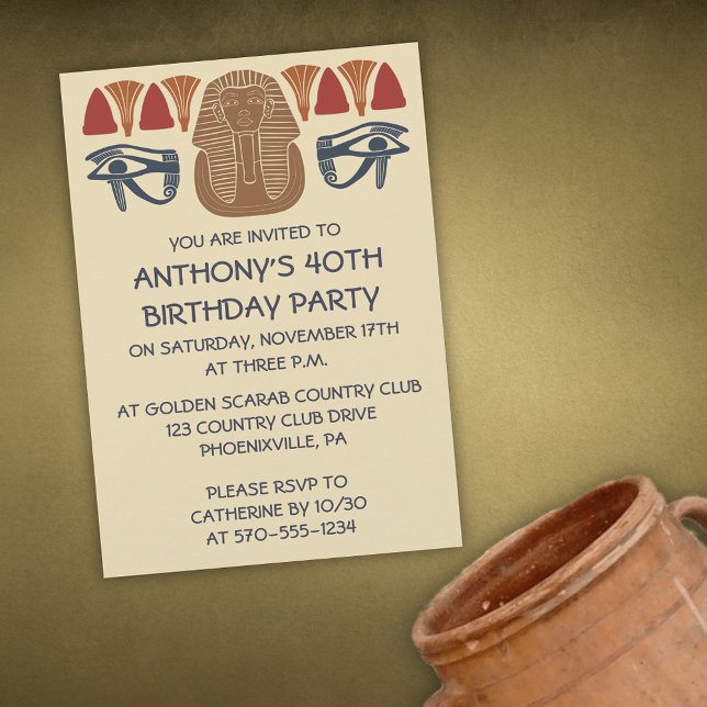 Invitación Antiguo Egipto Rey Tut Personalizado Fiesta (Subido por el creador)