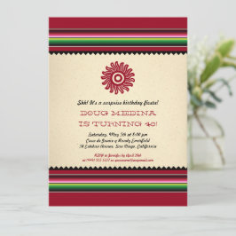 Invitación Antiguo Fiesta de Serape Solar Mexicano
