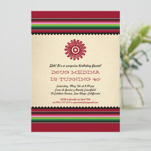 Invitación Antiguo Fiesta de Serape Solar Mexicano