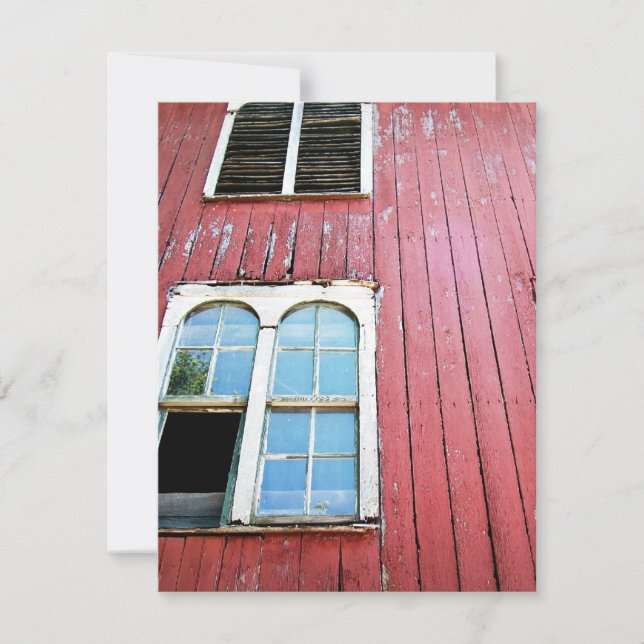 Invitación Antiguo granero rojo (Anverso)