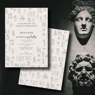 Invitación Antiguo Grecia Clásica Historia Griega Cumpleaños