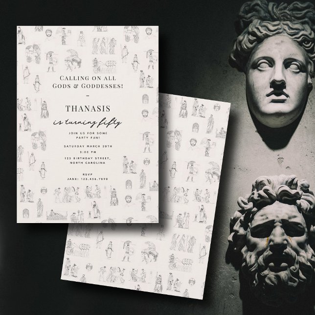 Invitación Antiguo Grecia Clásica Historia Griega Cumpleaños (Ancient Greece Classical Greek History Birthday Invitation)