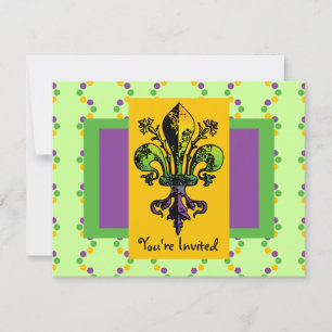 Invitación Antiguo Mardi Gras Fleur