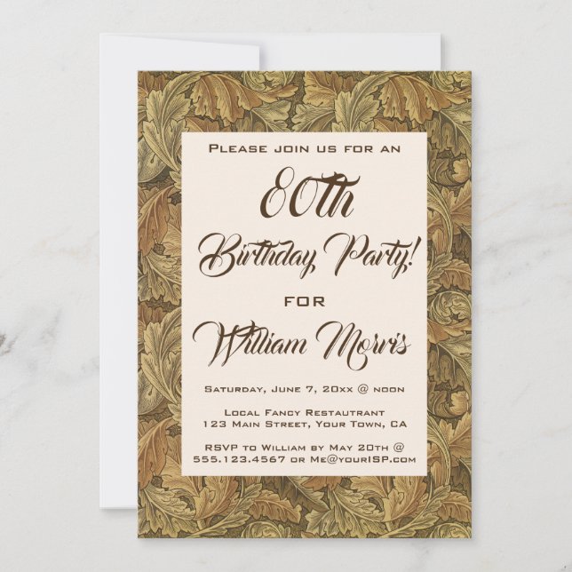 Invitación Antiguo otoño victoriano deja fiesta de cumpleaños (Anverso)