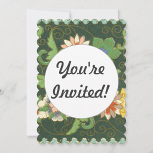 Invitación Antiguo patrón chino de cloisonné: jade verde