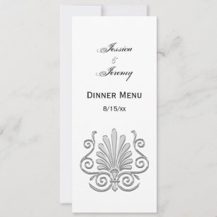 Invitación Antiguo Plume Arabesco de Plata Art Déco