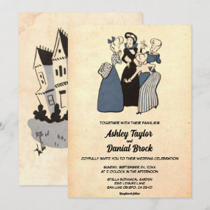 Invitación Antiguo Rústico Boda de sarcasmo