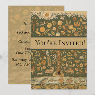 Invitación Antiguo tapiz inglés de aguja Árbol de la Vida y U