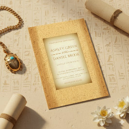 Invitación Antiguos motivos jeroglíficos Boda egipcio