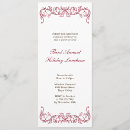 Invitación Antiguos Navidades rojos vacacionales formales