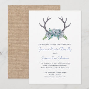 Invitación Antillas acuáticas y boda campestre Echeveria