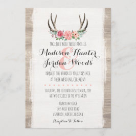 Invitación Antillas Florales Boda Rústico Personalizado Forma