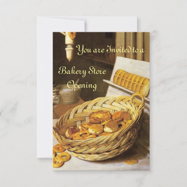INVITACIÓN ANTIQUE OVEN BAKERY DESAYUNO FIESTA RSVP (Anverso)