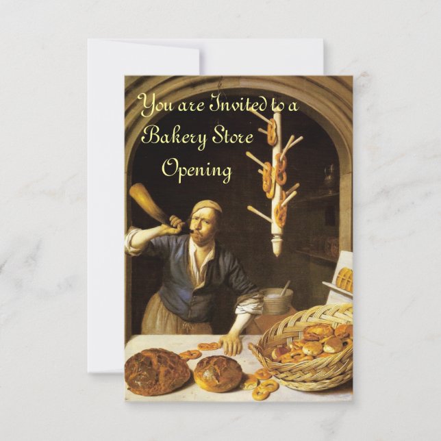 INVITACIÓN ANTIQUE OVEN BAKERY DESAYUNO FIESTA RSVP (Anverso)