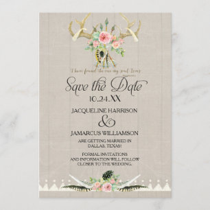Invitación Antler Tribal Deer de la BOHO Fastilla el arte sal