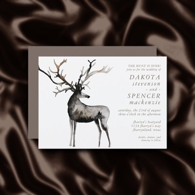 Invitación Antlers Rústicos | La caza ha terminado la boda ru (Subido por el creador)