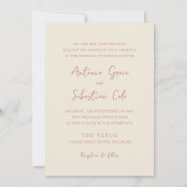 Invitación Antonia Earthy Neutrals Elegant Wedding