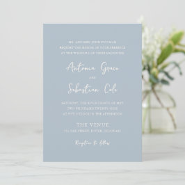 Invitación Antonia Powder Blue Elegant Wedding