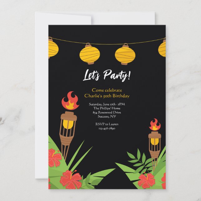 Invitación Antorchas Tiki (Anverso)