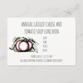 Invitación anual a almorzar con sopa de tomate a l