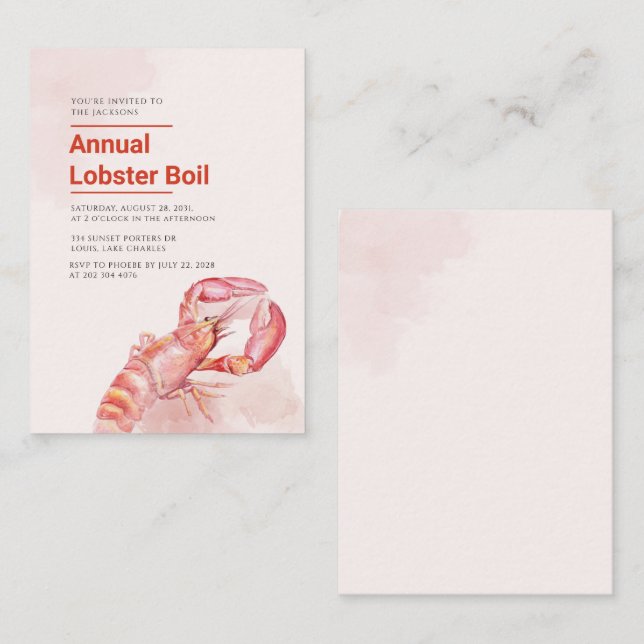 Invitación anual a un presupuesto para el boil de  (Anverso / Reverso)