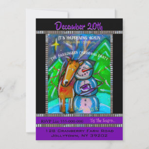 Invitación anual de la fiesta de Navidad del muñec