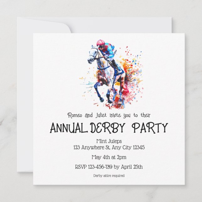 Invitación anual de la Parte Derby (Anverso)