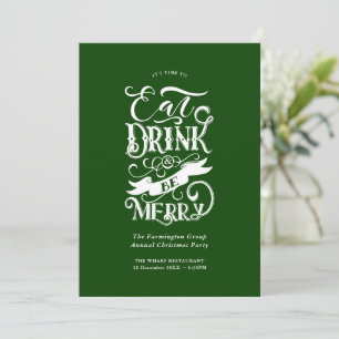Invitación Anual fiesta de vacaciones come bebida sé merry ve