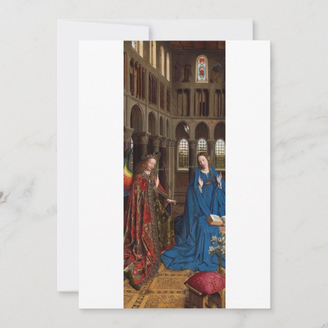 Invitación Anunciación de Jan van Eyck (Anverso)
