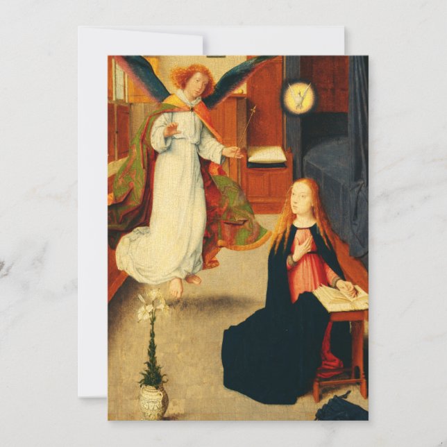 Invitación Anunciación de la Virgen María por Gerard David (Anverso)