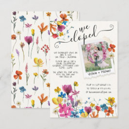 Invitación Anunciamos Nos Fugamos con Flores Prensadas Boho