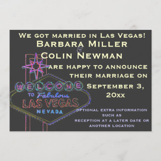Invitación Anunciando a nuestro Boda en Las Vegas