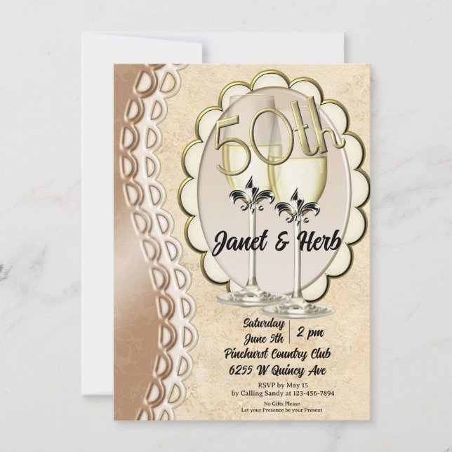 invitación anuncio 50 aniversario de bodas (Anverso)