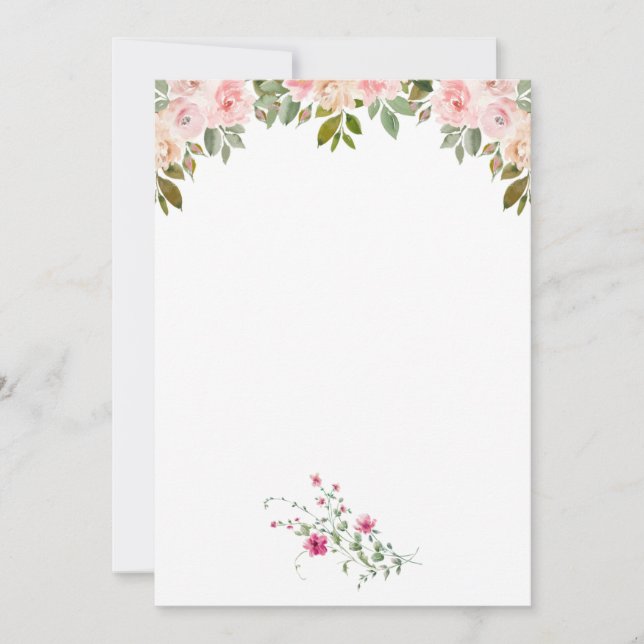 Invitación Anuncio Floral Rosa (Anverso)